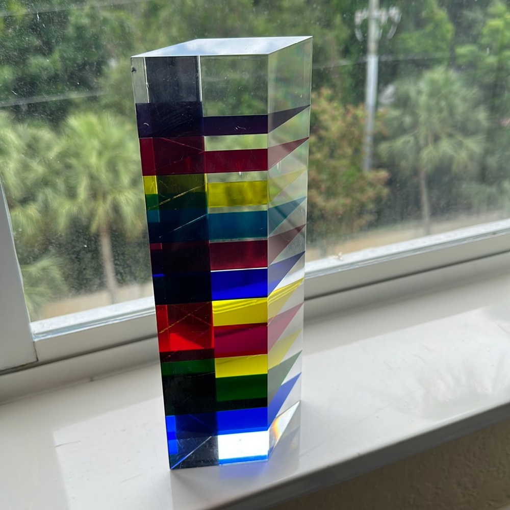 Plexiglass Stacked Prism Decoration